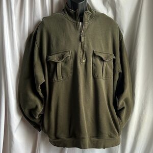 Magellan Outdoors Olive Green Half-Zip Pullover Sweater
